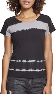 Urban Classics Damska koszulka w paski Tie Dye Tee, wielokolorowy (Blk/Lt.grey 01465), 5XL - Koszulki i topy damskie - miniaturka - grafika 1