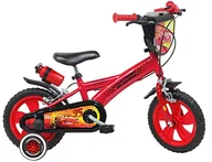 Rowery - A.T.L.A.S. Rower 12'' Cars/MC Queen wyposażony w 2 hamulce, dekoracyjna płyta przednia, błotniki, skrzynia korbowa i stabilizatory bagażnik tylny chłopiec, czerwony - miniaturka - grafika 1