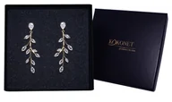 Kolczyki - Ślubne Kolczyki Na Prezent Złote Eleganckie Listki - miniaturka - grafika 1