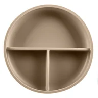 Miseczki i talerzyki dla dzieci - Zopa Silicone Divided Plate talerz dzielony z przyssawką Sand Beige 1 szt. - miniaturka - grafika 1