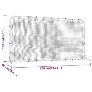 Rebounder do piłki nożnej, czarny, 366x90x183 cm, HDPE Lumarko! - Piłka nożna - miniaturka - grafika 8
