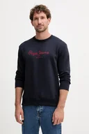 Bluzy męskie - Pepe Jeans bluza męska kolor granatowy z nadrukiem PM5800011 - miniaturka - grafika 1