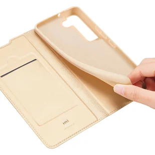 Dux Ducis Skin Pro kabura etui pokrowiec z klapką Samsung Galaxy S22+ (S22 Plus) złoty - Etui i futerały do telefonów - miniaturka - grafika 9
