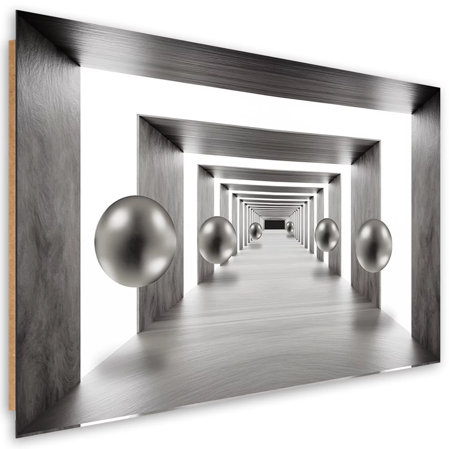 Obraz Deco Panel, Tunel srebrne kule 3D (Rozmiar 100x70)