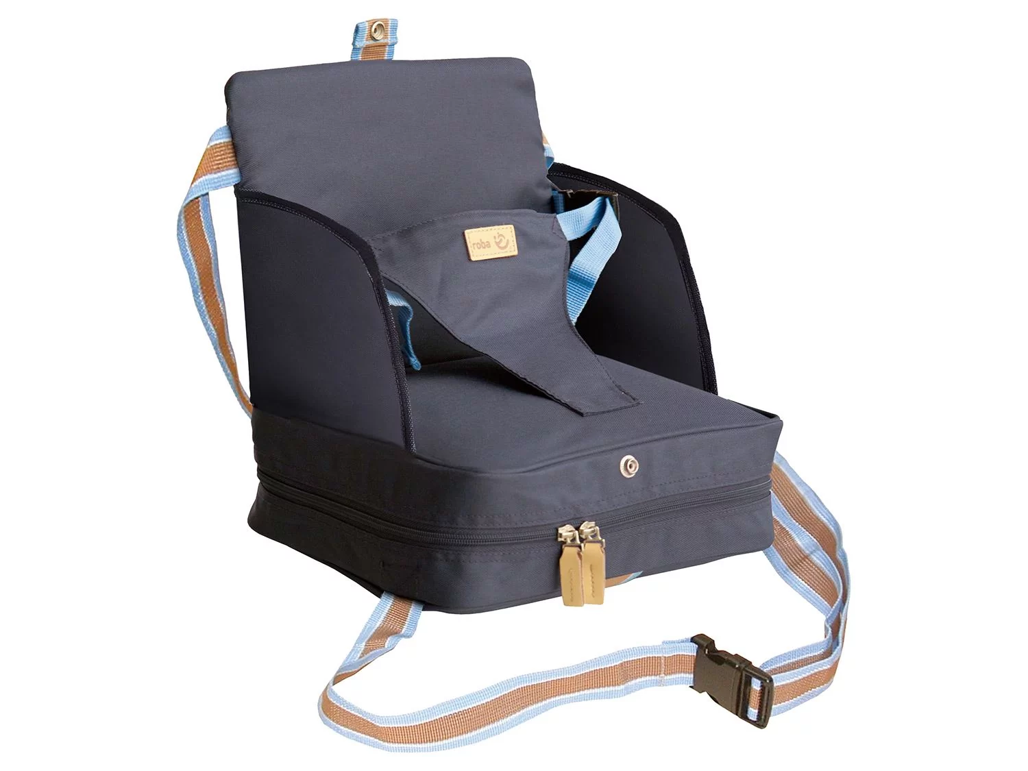 roba Roba fotelik boosterowy w kolorze niebieskim, mobilne nadmuchiwane siedzisko dziecięce jako podwyższenie siedziska i siedzenie podróżne  niebieski