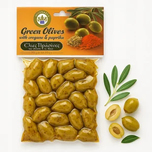 Greckie Oliwki Zielone Mycenaean z oregano i papryką 200 g - Pasztet i przetwory mięsne - miniaturka - grafika 1