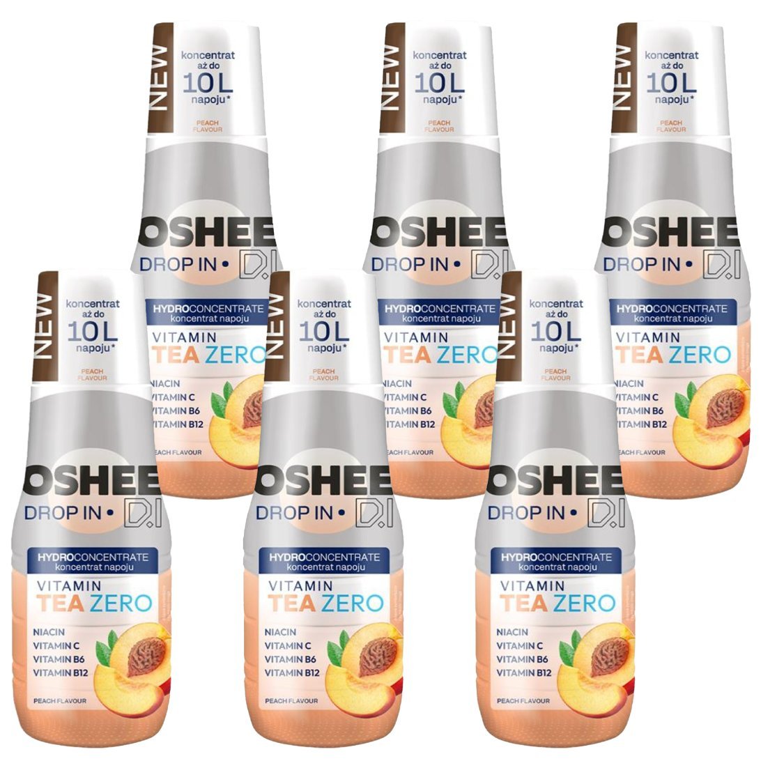 Syrop OSHEE DROP IN ZERO OSHEE Ice Tea, 6 szt. - brzoskwinia 500 ml bez cukru witaminy napój herbaciany hydrokoncentrat