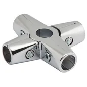 Meble modułowe i akcesoria - Złącze czteroramienne Ø25 chrom - miniaturka - grafika 1