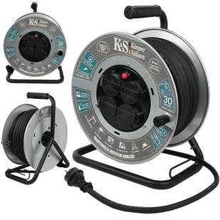 PRZEDŁUŻACZ BĘBNOWY  30 m 4 GNIAZDA KS CR-30M Könner&Söhnen KS - Akcesoria do elektronarzędzi - miniaturka - grafika 1