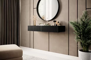 Konsola / toaletka wisząca Nicole - czarny / czarny mat - Konsole i sekretarzyki - miniaturka - grafika 3