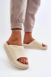 Klapki Damskie Na Platformie Big Star NN274A034 Beżowe-40 - Klapki i japonki damskie - miniaturka - grafika 1