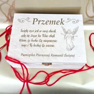 Gadżety dla niej i dla niego - Pudełko Pamiątka Pierwszej Komunii Świętej z imieniem - miniaturka - grafika 1