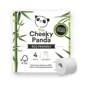 Papier toaletowy - CHEEKY PANDA (chusteczki, papier toaletowy) PAPIER TOALETOWY BAMBUSOWY TRZYWARSTWOWY 4 ROLKI W PAPIERZE - CHEEKY PANDA BP-5060561630189 - miniaturka - grafika 1