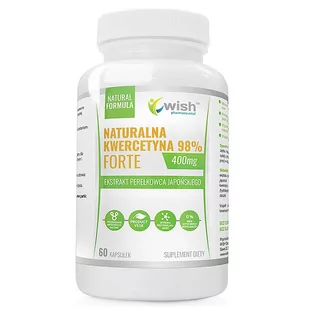 WISH Pharmaceutical Naturalna Kwercetyna 98% Forte [ 60caps ] - Wish Pharmaceutical - Ciśnienie Serce Glukoza - Witaminy i minerały - miniaturka - grafika 1