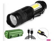 Latarki - Latarka Kieszonkowa Led Zoom Q5 Usb - miniaturka - grafika 1