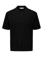 Koszulki męskie - Only & Sons Polo Tony 22033571 Czarny Regular Fit - miniaturka - grafika 1
