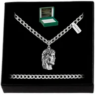 Biżuteria dla dzieci - PIĘKNY ŁAŃCUSZEK+MEDALIK JEZUS 925 GRAWER KOMUNIA - miniaturka - grafika 1