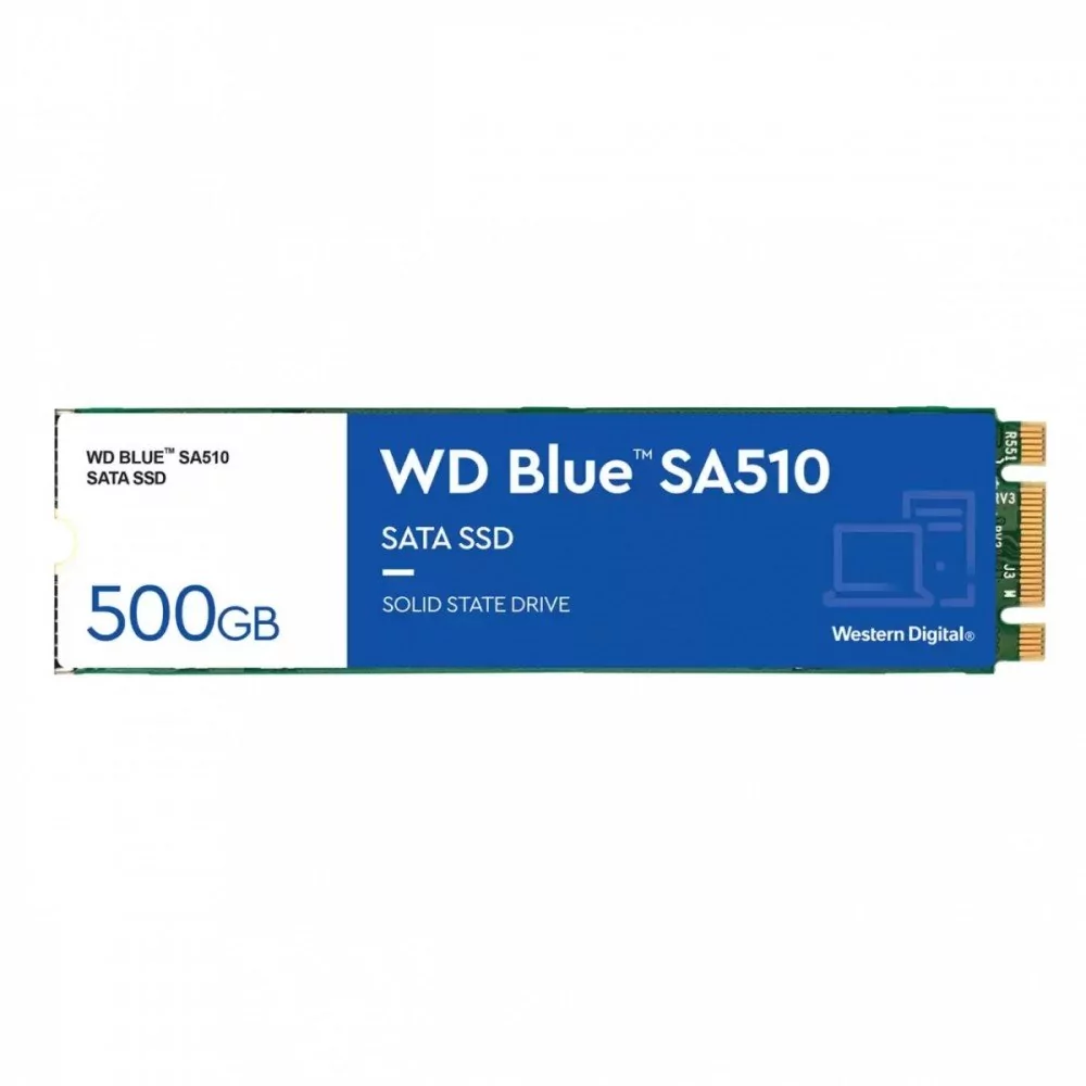 SSD|WESTERN DIGITAL|SA510|500GB|M.2|SATA 3.0|Write speed 510 MBytes/sec|Read speed 560 MBytes/sec|2.38mm|TBW 200 TB|MTBF 1750000 hours|WDS500G3B0B