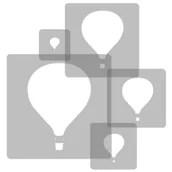 Szablony malarskie - nakleo szablon malarski wielokrotny dla dzieci (5 szt.) // BALONY SZA-DZI-016 - miniaturka - grafika 1