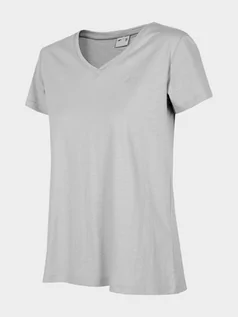 Koszulki i topy damskie - 4F, T-shirt damski, TSD352, jasnoszary, rozmiar M - grafika 1
