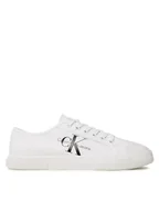 Trampki męskie - Calvin Klein Jeans Tenisówki Essential Vulcanized 1 YM0YM00306 Biały - miniaturka - grafika 1