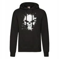 Bluzy męskie - Czarna MĘSKA BLUZA Z KAPTUREM Z Nadrukiem Punisher Czaszka r. L - miniaturka - grafika 1