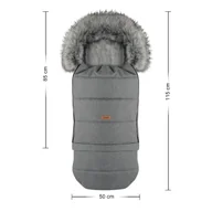 Śpiworki dla dzieci - ŚPIWOREK DO WÓZKA DZIECIĘCEGO/FOTELIK/SANKI, WODOSZCZELNY 115/85 CM SZARY - miniaturka - grafika 1