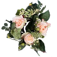 Sztuczne kwiaty - Romantyczny Wianek z Różami o Średnicy 20 cm - miniaturka - grafika 1