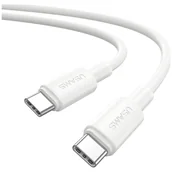 Kable komputerowe i do monitorów - Kabel USB Usams U90 USB-C 1m 60W Fast Charge biały SJ763USB01 - miniaturka - grafika 1