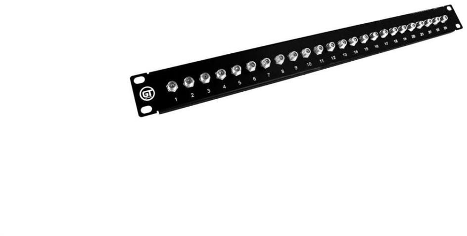 Patch panel RACK 19 24 porty typu F 1U czarny 0001-00018-80205