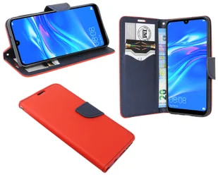 cofi1453® Etui Book "Fancy" kompatybilne z telefonem HONOR 8A etui portfelowe pokrowiec ochronny z funkcją podstawki, miejsce na kartę czerwono-niebieski - Portfele - miniaturka - grafika 1