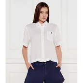 Koszule damskie - POLO RALPH LAUREN Lniana koszula SAYNA | Cropped Fit - miniaturka - grafika 1