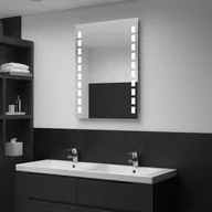 Lustra - Ścienne lustro łazienkowe z LED VIDAXL, srebrne, 60x80 cm - miniaturka - grafika 1