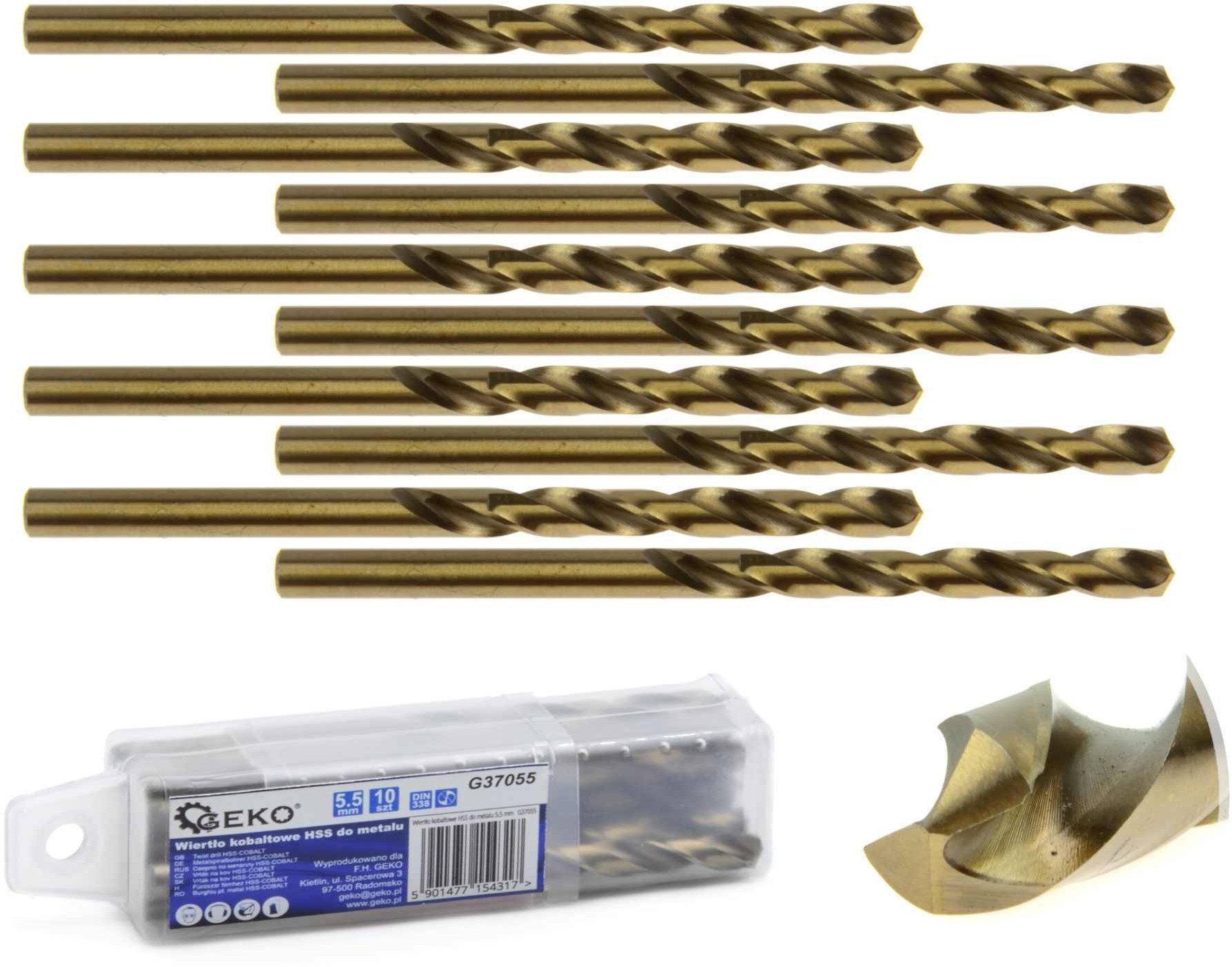 GEKO Wiertło kobaltowe HSS do metalu 5,5 mm 10/720