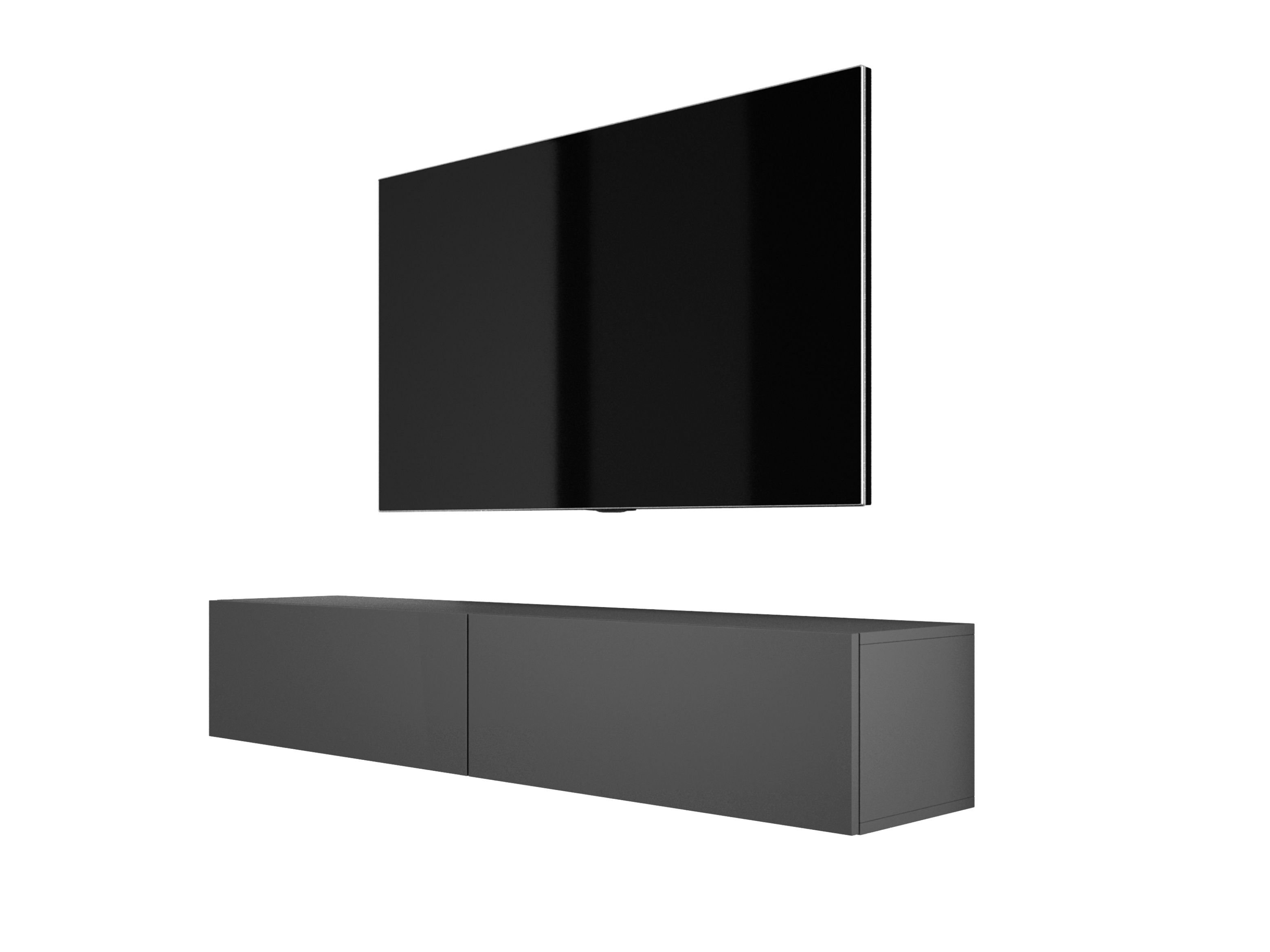 Wisząca szafka pod telewizor (szer.: 170 cm, wys.: 34 cm, gł.: 32 cm) szafka dolna, szafka pod telewizor, szafka pod telewizor z ANTHRAZITE