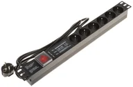 Listwy zasilające - Listwa zasilająca 6 gniazd PD-6/R-SPD-3L - miniaturka - grafika 1