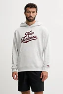 Bluzy męskie - New Balance bluza bawełniana męska kolor szary z kapturem melanżowa MT53902AHH - miniaturka - grafika 1
