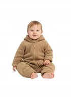 Kombinezony dla dzieci - KONGES SLOJD NIEMOWLĘCY KOMBINEZON Z KAPTUREM Z USZKAMI BEŻOWY 80cm I1B - miniaturka - grafika 1