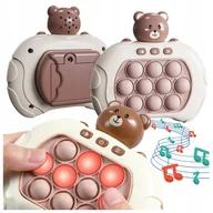 Zabawki interaktywne dla dzieci - GRA ZRĘCZNOŚCIOWA POP IT ANTYSTRESOWA BRĄZOWY MIŚ ŚWIECI GIERKA ELEKTRYCZNA - miniaturka - grafika 1