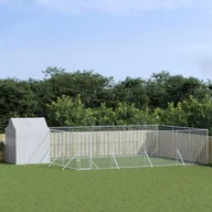 Sprzęt podróżny i transportery dla psów - vidaXL Kojec dla psa, z dachem, srebrny, 6x6x2,5 m, stal galwanizowana - miniaturka - grafika 1