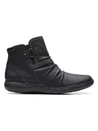 Botki damskie - Clarks Skórzane botki "Un Loop Top" w kolorze czarnym - miniaturka - grafika 1