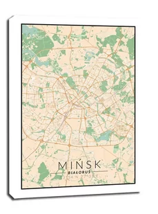 Mińsk mapa kolorowa - obraz na płótnie Wymiar do wyboru: 60x80 cm - Obrazy i zdjęcia na płótnie - miniaturka - grafika 1