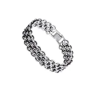 Bransolety męskie - Szeroka bransoletka męska(B22/MEN/62/1Ag cz.)21cm - miniaturka - grafika 1