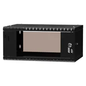 Szafy rack - Szafa wisząca Standard 19" 4U, 350mm, drzwi szklane, czarna - miniaturka - grafika 1