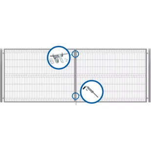 Brama dwuskrzydłowa 3D ocynk 400 x 150 cm komplet Polbram - Ogrodzenia - miniaturka - grafika 1