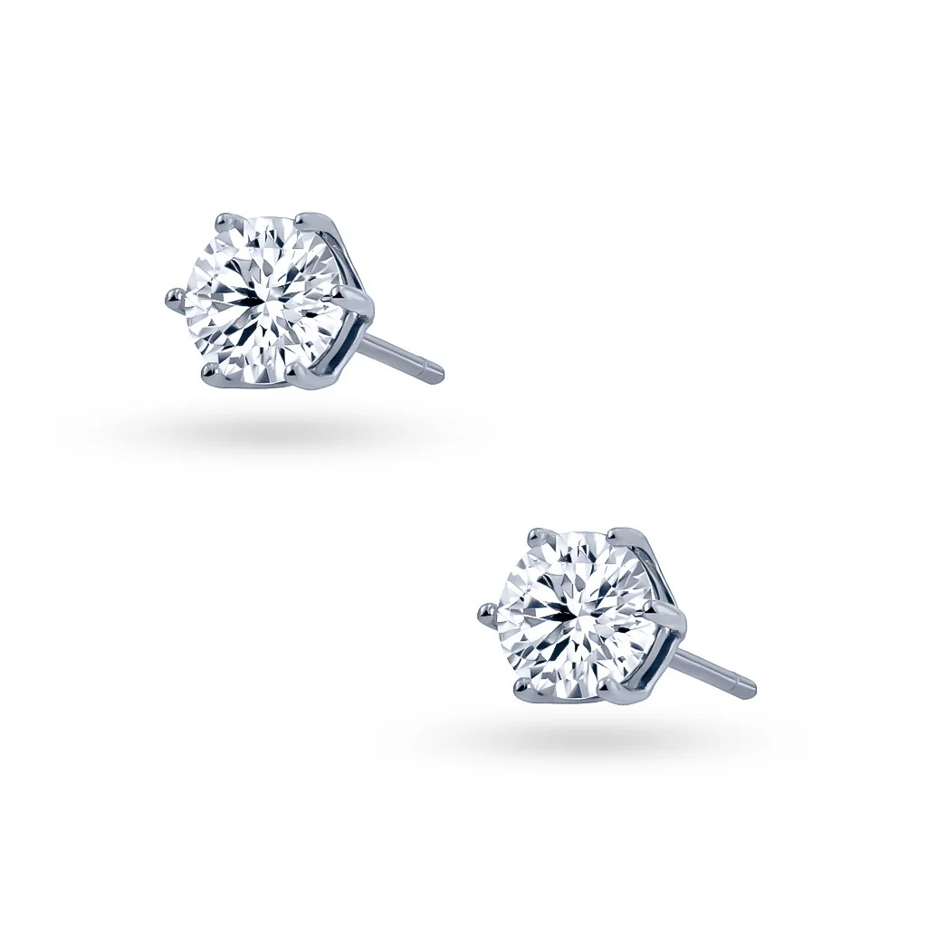 Srebrne kolczyki z Moissanitem 2 x 0.50 ct sztyfty pr. 925