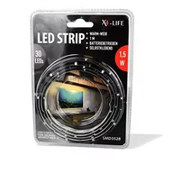 Pozostałe oświetlenie - X4-LIFE 701501, LED strip 1 m ciepły biały z bateriami, plastik, 100 x 0.8 x 0.3 cm - miniaturka - grafika 1