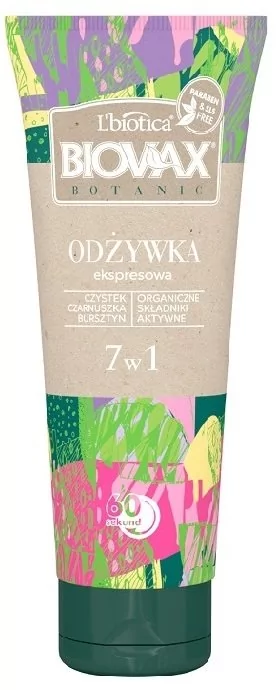 Lbiotica Biovax Botanic odżywka ekspresowa 7w1 czystek czarnuszka i bursztyn 200 ml