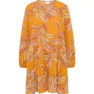 Sukienki - IZIA Damska sukienka z długim rękawem hoona, pomarańczowy wielokolorowy, XL - miniaturka - grafika 1
