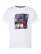 Koszulki męskie - Jack & Jones - T-shirt męski  JJClub, biały - miniaturka - grafika 1